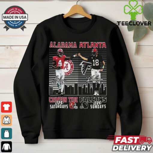 Official Alabama Crimson Tide On Saturdays Atlanta Falcons On Sundays Signatures 2024 Shirt
