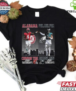 Official Alabama Crimson Tide On Saturdays x Philadelphia Eagles On Sundays Signatures 2024 Shirt