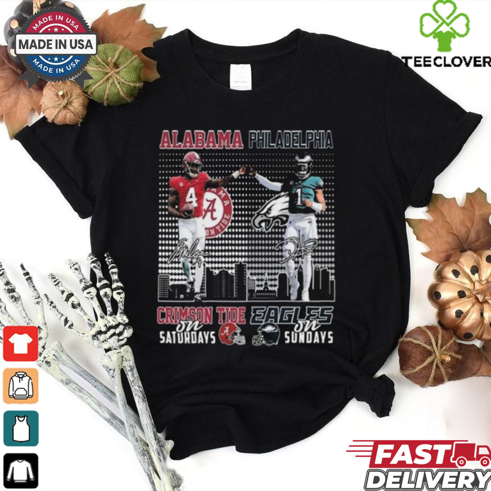 Official Alabama Crimson Tide On Saturdays x Philadelphia Eagles On Sundays Signatures 2024 Shirt Official Alabama Crimson Tide On Saturdays x Philadelphia Eagles On Sundays Signatures 2024 Shirt