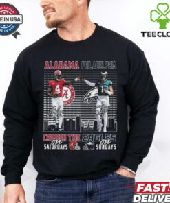 Official Alabama Crimson Tide On Saturdays x Philadelphia Eagles On Sundays Signatures 2024 Shirt