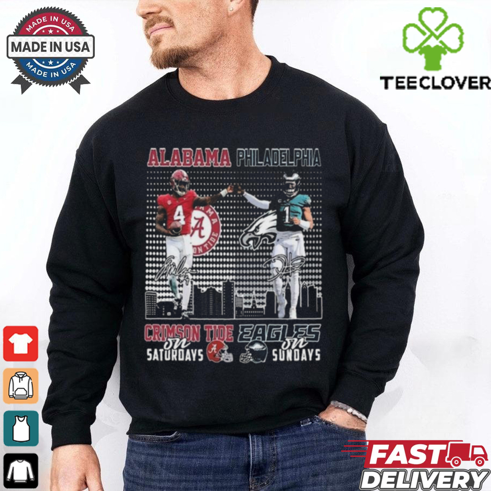Official Alabama Crimson Tide On Saturdays x Philadelphia Eagles On Sundays Signatures 2024 Shirt Official Alabama Crimson Tide On Saturdays x Philadelphia Eagles On Sundays Signatures 2024 Shirt