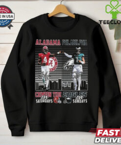Official Alabama Crimson Tide On Saturdays x Philadelphia Eagles On Sundays Signatures 2024 Shirt