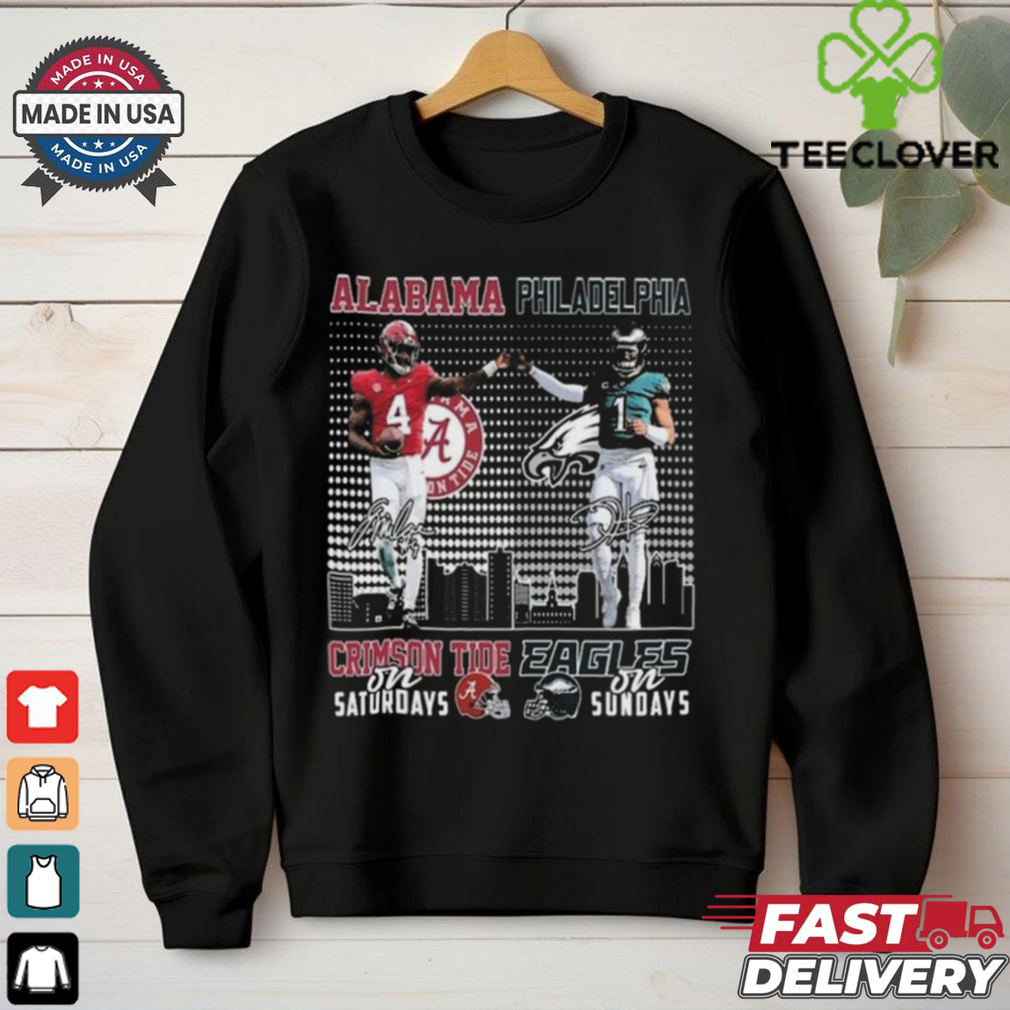Official Alabama Crimson Tide On Saturdays x Philadelphia Eagles On Sundays Signatures 2024 Shirt Official Alabama Crimson Tide On Saturdays x Philadelphia Eagles On Sundays Signatures 2024 Shirt