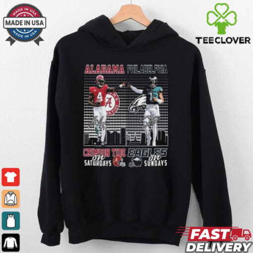 Official Alabama Crimson Tide On Saturdays x Philadelphia Eagles On Sundays Signatures 2024 Shirt