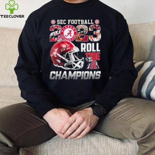 Official Alabama Crimson Tide SEC Football 2023 Roll Tide Champions Helmet Shirt