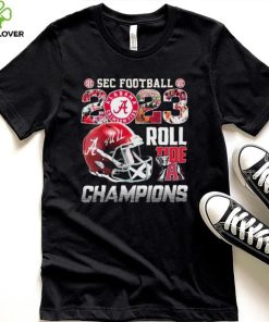 Official Alabama Crimson Tide SEC Football 2023 Roll Tide Champions Helmet Shirt