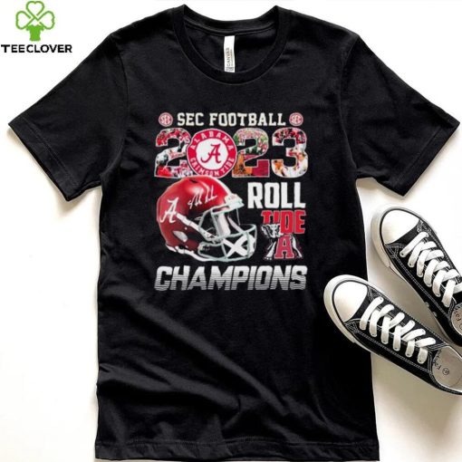 Official Alabama Crimson Tide SEC Football 2023 Roll Tide Champions Helmet Shirt