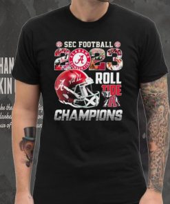 Official Alabama Crimson Tide SEC Football 2023 Roll Tide Champions Helmet Shirt