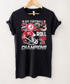 Official Alabama Crimson Tide SEC Football 2023 Roll Tide Champions Helmet Shirt