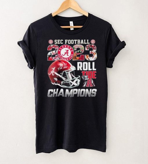 Official Alabama Crimson Tide SEC Football 2023 Roll Tide Champions Helmet Shirt