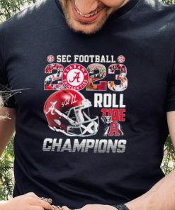 Official Alabama Crimson Tide SEC Football 2023 Roll Tide Champions Helmet Shirt