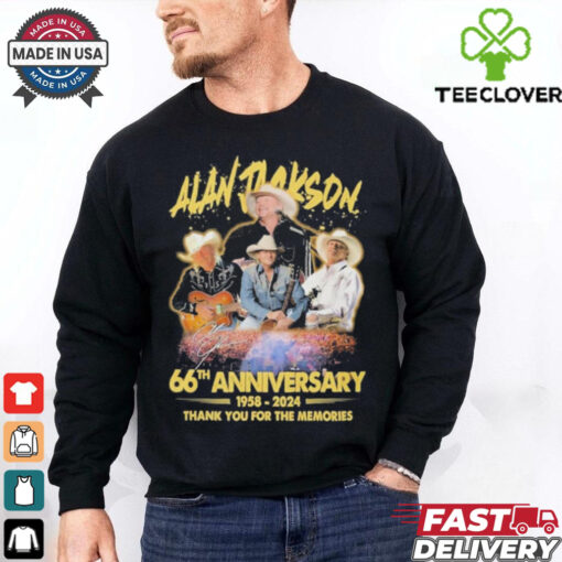 Official Alan Jackson 66th Anniversary 1958 2024 Thank You T Shirt