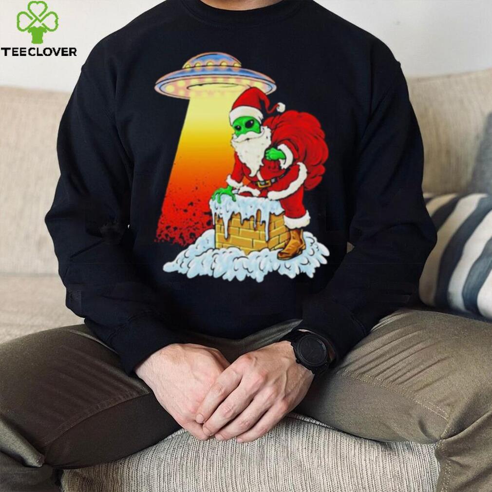 Official Alien santa ufo paranormal funny Christmas graphic T shirt Official Alien santa ufo paranormal funny Christmas graphic T shirt