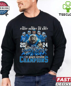 Official All Fight All Heart All Us All Grit Detroit Lions 2024 NFC North Champions Shirt