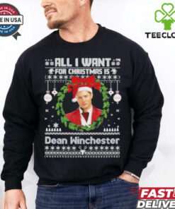 Official All I Want For Christmas Is Dean Winchester T Shirt 1 Official All I Want For Christmas Is Dean Winchester T Shirt