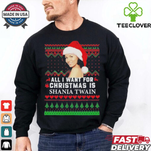 Official All I Want For Christmas Is Shania Twain T Shirt