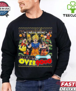 Official All I Want For Xmas Is To Reach Over 9000 Son Goku Shirt 3 Official All I Want For Xmas Is To Reach Over 9000 Son Goku Shirt