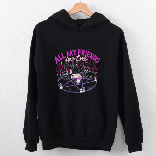 Official All My Friends Are Evil Cute Black Cat Sacrificial Ritual T hoodie, sweater, longsleeve, shirt v-neck, t-shirt