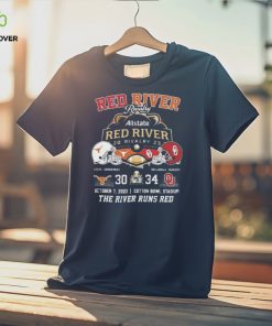 Official Allstate 2023 red river rivalry Oklahoma sooners the river runs red 34 october 7 T shirt