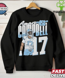 Official Amare Campbell 17 North Carolina Tar Heels Football T shirt