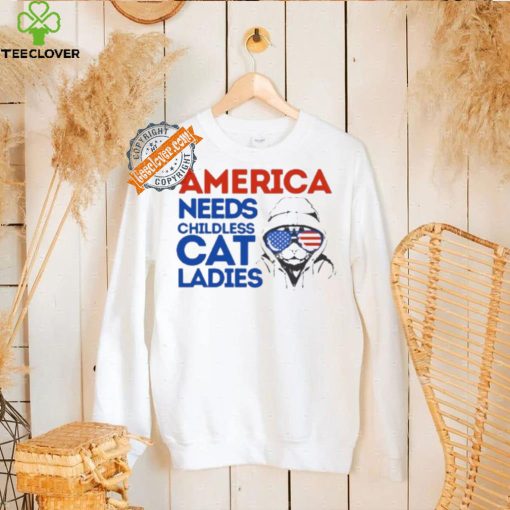 Official America Needs Childless Cat Lady Kamala Harris 2024 T Shirt