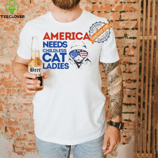 Official America Needs Childless Cat Lady Kamala Harris 2024 T Shirt