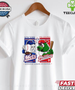 Official American League Divisional New York Mets vs Philadelphia Phillies mascot shirt