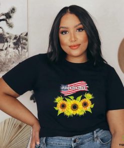 Official American flag and sunflower shirt