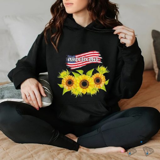 Official American flag and sunflower shirt