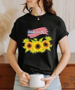 Official American flag and sunflower shirt