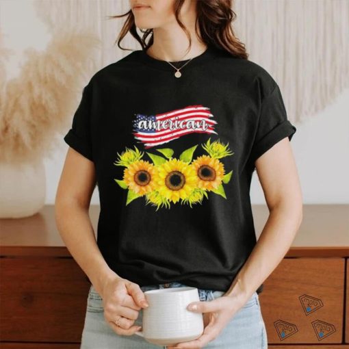 Official American flag and sunflower shirt