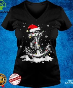 Official Anchor Boating Sailing Christmas Santa Hat Lights shirt