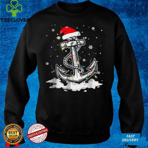 Official Anchor Boating Sailing Christmas Santa Hat Lights hoodie, sweater, longsleeve, shirt v-neck, t-shirt