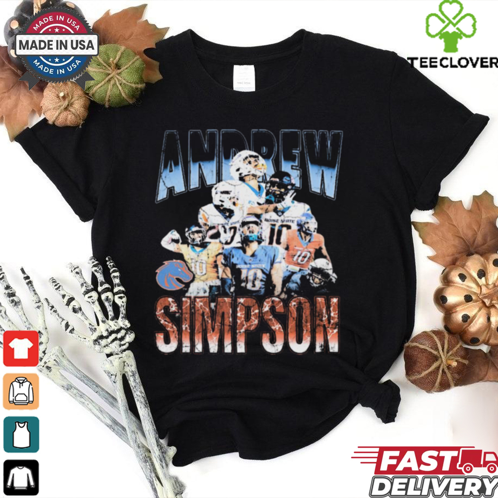 Official Andrew Simpson Boise State Broncos 90s Throwback Graphic t shirt Official Andrew Simpson Boise State Broncos 90s Throwback Graphic t shirt