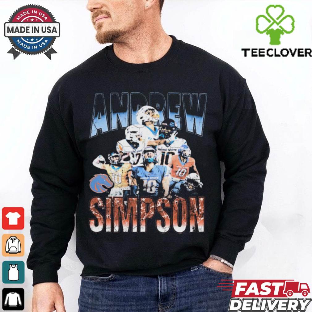 Official Andrew Simpson Boise State Broncos 90s Throwback Graphic t shirt Official Andrew Simpson Boise State Broncos 90s Throwback Graphic t shirt