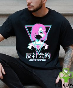 Official Antisocial Vaporwave Anime Girl Japanese Aesthetic Shirt