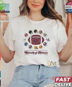 Official Arkansas Razorbacks 2024 Helmet Football Schedule T Shirt