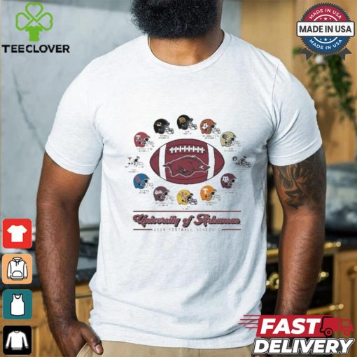 Official Arkansas Razorbacks 2024 Helmet Football Schedule T Shirt