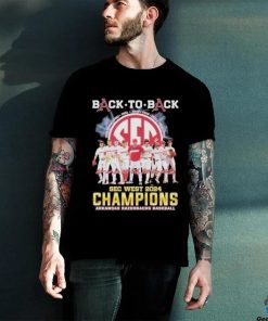 Official Arkansas Razorbacks Back To Back SEC West Baseball Champions 2024 Signatures Shirt