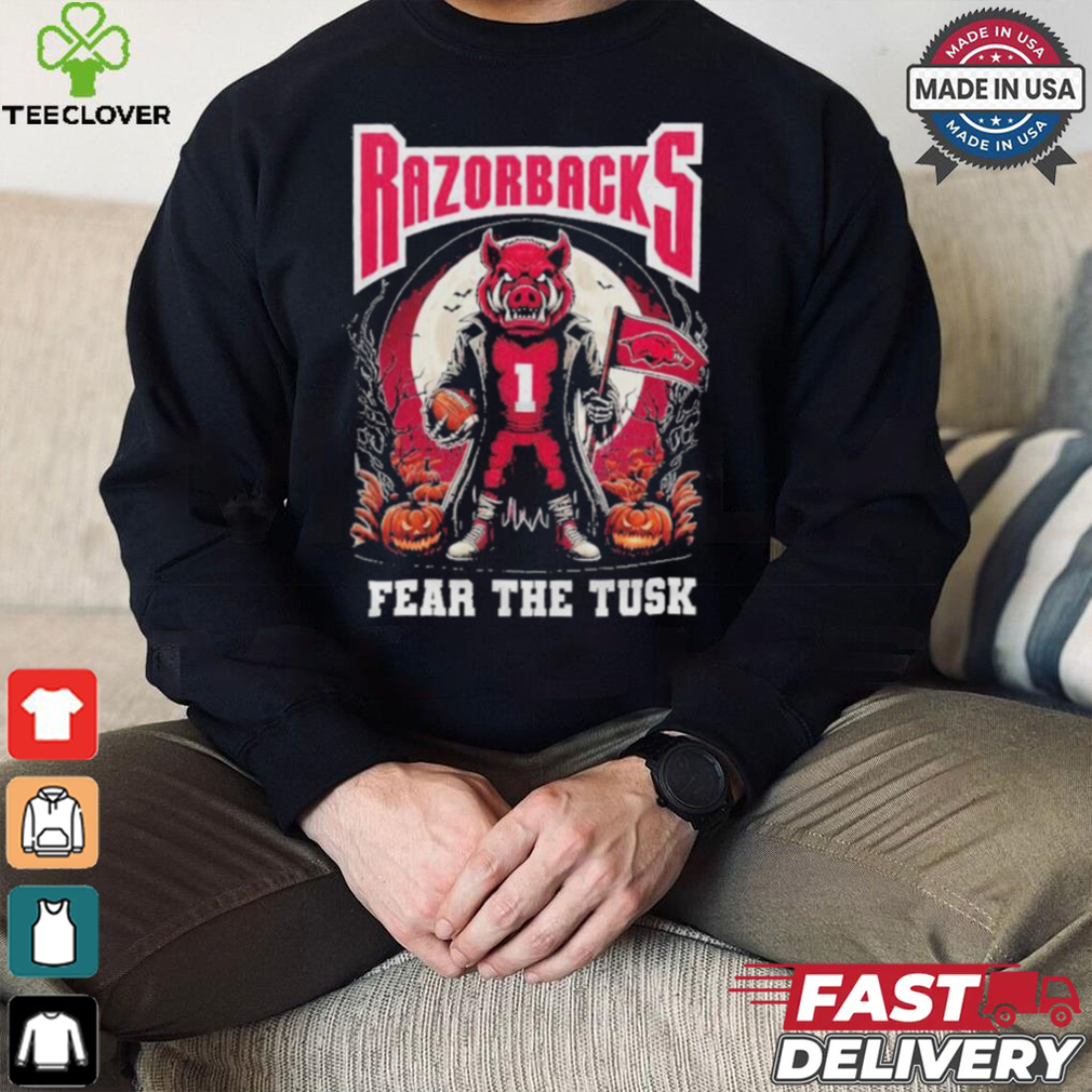 Official Arkansas Razorbacks Fear The Tusk Halloween Shirt Official Arkansas Razorbacks Fear The Tusk Halloween Shirt