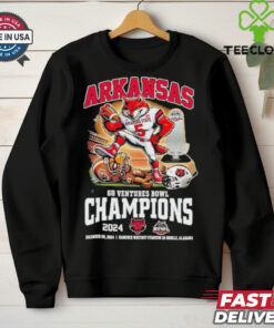 Official Arkansas State Red Wolves 68 Ventures Bowl Champions December 26, 2024 Hancock Whitney In Mobile, Alabama Mascot T Shirt
