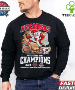 Official Arkansas State Red Wolves 68 Ventures Bowl Champions December 26, 2024 Hancock Whitney In Mobile, Alabama Mascot T Shirt