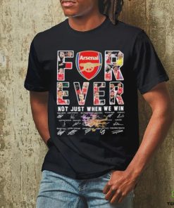 Official Arsenal Football Fan Forever Fan Not Just When We Win Signatures 2024 Shirt