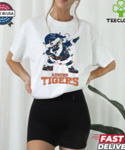 Official Auburn Tigers Dabbing Santa Claus Ugly Christmas Light shirt