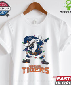 Official Auburn Tigers Dabbing Santa Claus Ugly Christmas Light shirt