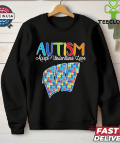 Official Autism Accept Understand Love Wisconsin Badgers Shirt 1 Official Autism Accept Understand Love Wisconsin Badgers Shirt