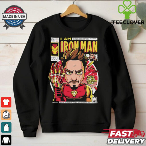 Official Avengers I Am Iron Man I Love You 3000 Genius Bilionaire Playboy T shirt