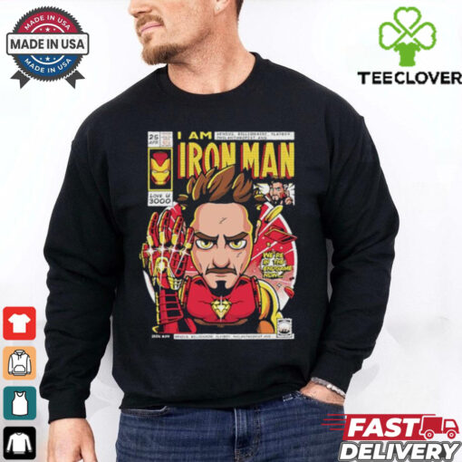 Official Avengers I Am Iron Man I Love You 3000 Genius Bilionaire Playboy T shirt