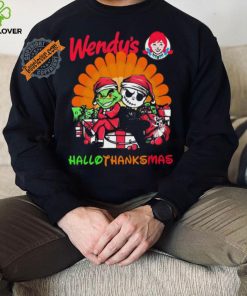 Official Baby Grinch and Jack Skellington Wendy’s logo Hallothanksmas 2024 shirt