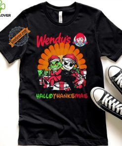 Official Baby Grinch and Jack Skellington Wendy’s logo Hallothanksmas 2024 shirt